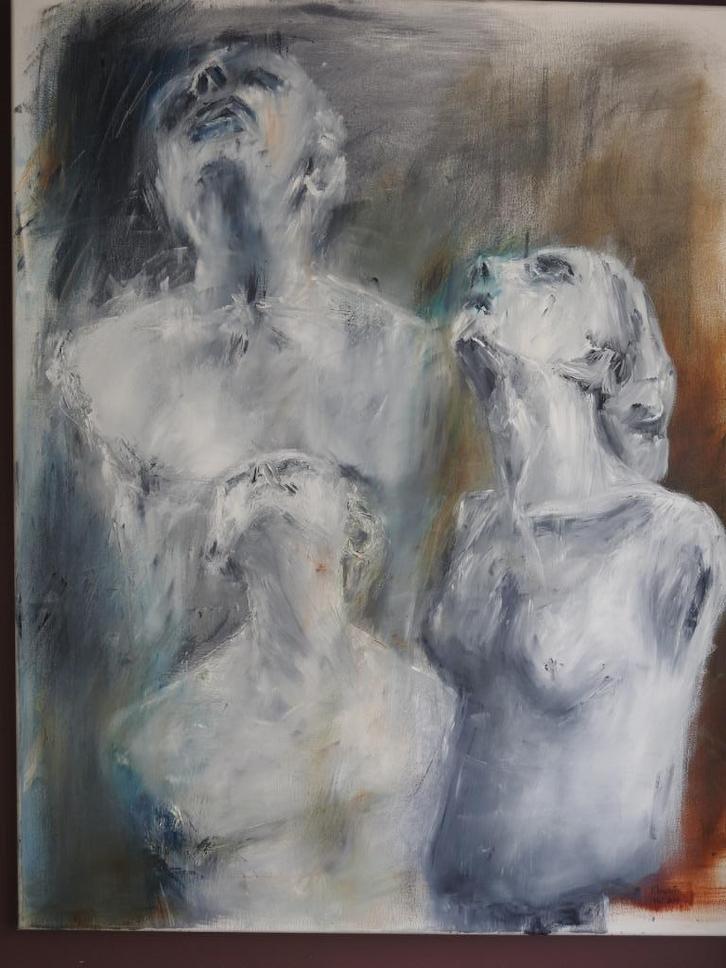 Schilderij ‘Art in the park 1’ - Olieverf op doek, Antiek en Kunst, Kunst | Schilderijen | Modern, Ophalen