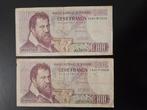 2 x 100 francs Belgique, année 1972, Enlèvement ou Envoi, Belgique, Série