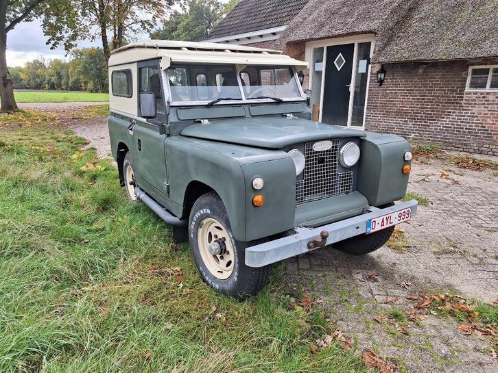 LAND ROVER DEFENDER (1970) GROEN, TROPENDAK, TREKHAKEN, COOL, Autos, Land Rover, Entreprise, Achat, 4x4, Phares antibrouillard