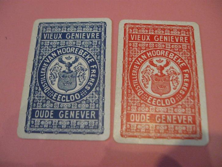 2 oude speelkaarten Van Hoorebeke , Eecloo (226), Verzamelen, Speelkaarten, Jokers en Kwartetten, Zo goed als nieuw, Speelkaart(en)