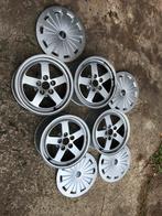 16" originele Audi aluminium velgen + wieldoppen, Auto-onderdelen, Banden en Velgen, Gebruikt, Velg(en), 16 inch, Personenwagen