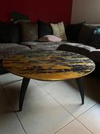 Handgemaakte salontafel, Huis en Inrichting, Ophalen, Zo goed als nieuw, Rond, Glas