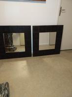 2 MIROIRS CONTOUR CUIR MARQUE ITALIENNE, Ophalen of Verzenden, Zo goed als nieuw, Vierkant