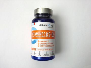 Vitamines K2 - D3 Granions 60 comprimés - Flacon neuf scellé beschikbaar voor biedingen