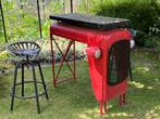 table bar vieux tracteur mange debout rouge + 2 tabourets, Auto's, Zwart, Particulier, Te koop, Rood