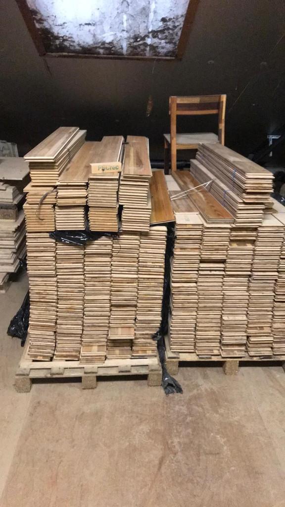 Circulaire eiken vloer met 100% FSC recycled, Bricolage & Construction, Planches & Dalles, Enlèvement ou Envoi