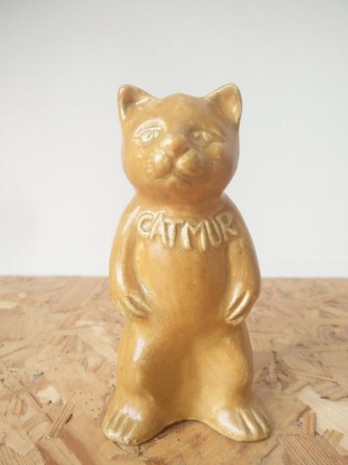 art deco Catmur kat cat chat spaarpot figurine piggy bank, Verzamelen, Spaarpotten, Gebruikt, Dier, Steen, Aardewerk of Keramiek