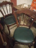 6 antiek gebiesde stoelen met lederen zitting, Ophalen