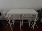 Eettafel en stoelen, Huis en Inrichting, Tafels | Eettafels, Ophalen, Bartafel, Zo goed als nieuw, Vijf personen of meer