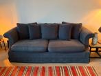 Ruime donkerblauwe 3-zits bank – comfortabele diepe zit, Huis en Inrichting, Ophalen, Stof