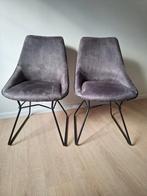 2 grijze eetkamerstoelen van Xooon, Huis en Inrichting, Stoelen, Gebruikt, Twee, Ophalen, Stof