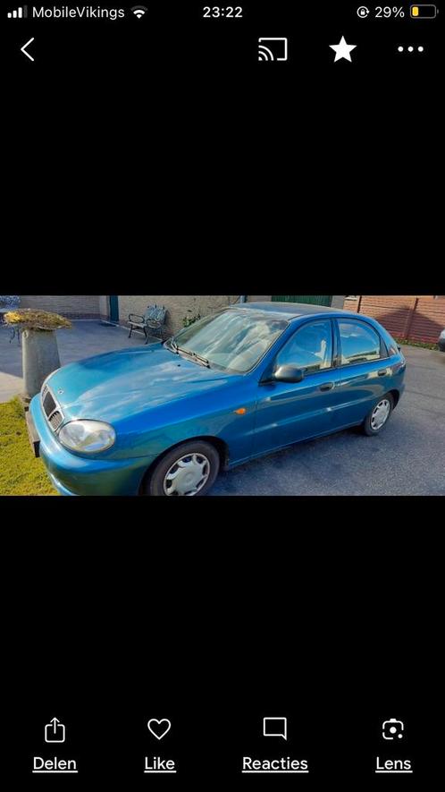 Daewoo lanos, Auto's, Daewoo, Particulier, Lanos, Benzine, 5 deurs, Blauw, Dealer onderhouden, Onderhoudsboekje, Ophalen