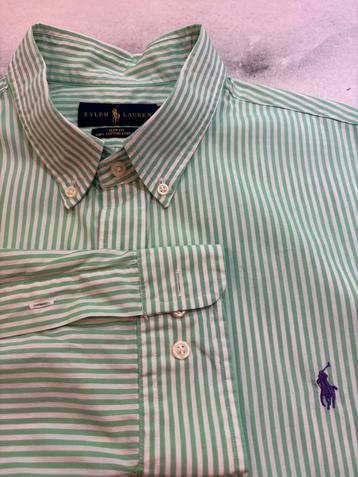 Ralph Lauren hemd groen wit Maat XL perfect beschikbaar voor biedingen