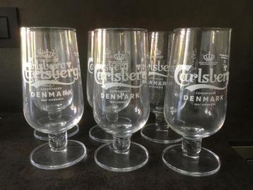 Zes Carlsberg bierglazen - Nieuw beschikbaar voor biedingen