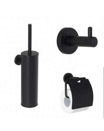 Set d'accessoires de toilette RVS-304, noir mat 