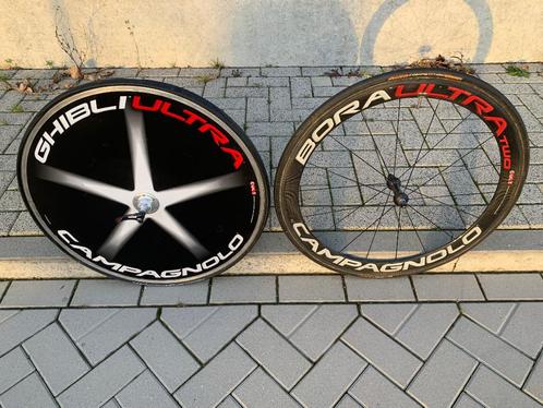 Campagnolo GHIBLI + BORA Ultra Two 2 carbon wielset keramic, Fietsen en Brommers, Fietsonderdelen, Gebruikt, Racefiets, Ophalen of Verzenden