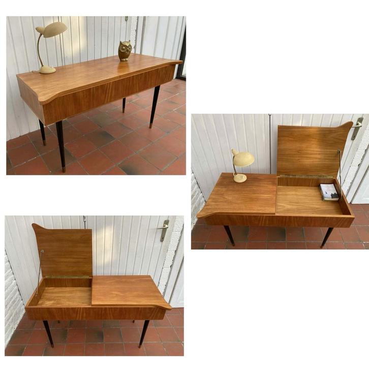 Vintage Scandinavische teakhouten bijzettafel/console, Huis en Inrichting, Tafels | Bijzettafels, Gebruikt, Hout, Ophalen