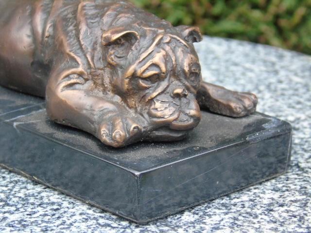 Hondenboule Engelse mastiff in brons, Antiek en Kunst, Antiek | Brons en Koper, Brons, Ophalen of Verzenden