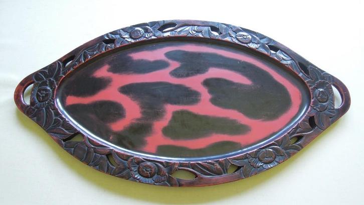 antiek houten opdienplateau / serveerblad, Antiek en Kunst, Antiek | Woonaccessoires, Ophalen of Verzenden