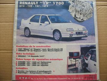 revue technique renault R19 1700cc de 1988-1991