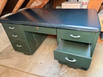 Vintage metalen bureau, Ophalen, Gebruikt, Bureau