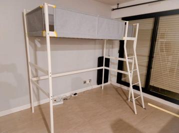 Lit mezzanine Ikea Vitval blanc 90x200cm 