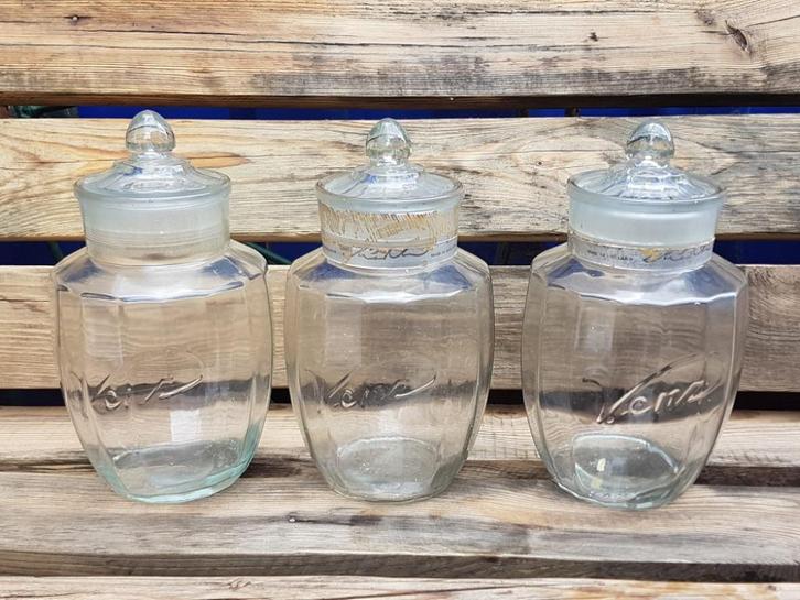 Glazen Venz snoeppot, voorraadpot, winkelfles, 30'r jaren., Antiek en Kunst, Curiosa en Brocante, Ophalen of Verzenden