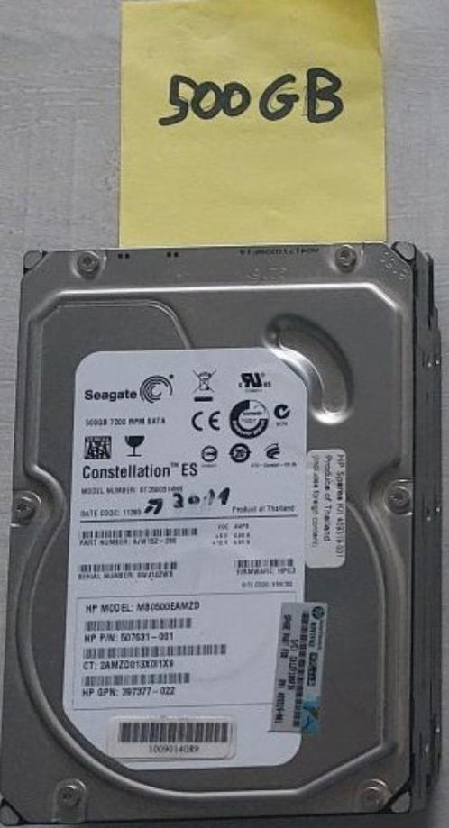 HDD Disques dur interne -  3½ 500 Go - 2¼ 500 Go, Informatique & Logiciels, Disques durs, Comme neuf, Laptop, Interne, SATA, Enlèvement ou Envoi