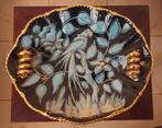 Plat Becquet bleu et doré, décor Perroquet. Faune et Flore, Enlèvement