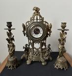 Mooi Klokkenstel met 2 Kandelaars, Antiek en Kunst, Ophalen of Verzenden