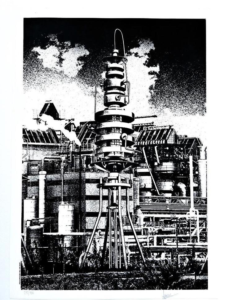 LAURENT LAUWERS - Zeefdruk / SIG - Zwarte Panter - 63 x 44 c, Antiek en Kunst, Kunst | Litho's en Zeefdrukken, Verzenden