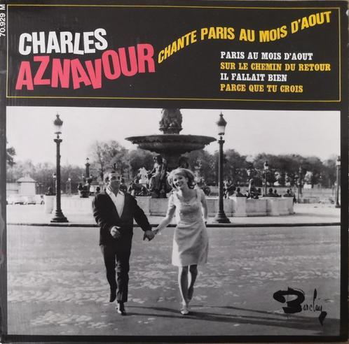 CHARLES AZNAVOUR - Chante Paris au mois d'aout (EP), CD & DVD, Vinyles Singles, Comme neuf, EP, Pop, 7 pouces, Enlèvement ou Envoi