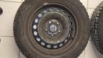 4 winterbanden op stalen velg, Auto-onderdelen, Banden en Velgen, Ophalen, Gebruikt, 15 inch, Velg(en)