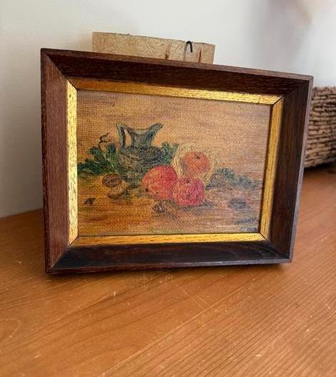 Cadre avec peinture, Huis en Inrichting, Woonaccessoires | Lijsten, Gebruikt, Hout, Ophalen of Verzenden
