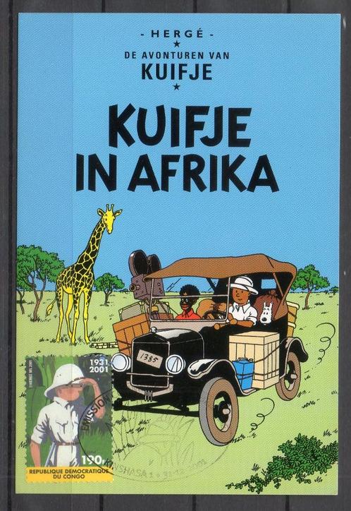 Année 2001 : Carte maximum 3048 - Kuifje in Afrika - Obli. K, Postzegels en Munten, Postzegels | Europa | België, Ophalen of Verzenden