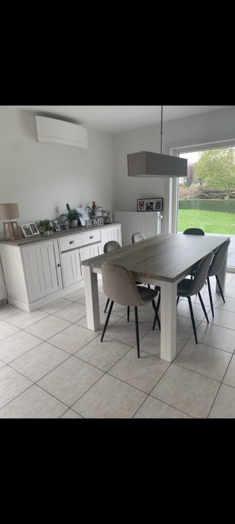 Dressoir & eettafel, Huis en Inrichting, Kasten | Dressoirs, Gebruikt, Met lade(s), Met deur(en), Met plank(en), Eikenhout, Ophalen
