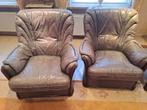 Lederen salon, Ophalen, Gebruikt, 150 tot 200 cm, Rechte bank