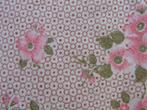 Vintage flanellen hoeslakens met bloemmotief, Huis en Inrichting, Ophalen, Gebruikt, Blauw, Hoeslaken of Sloop