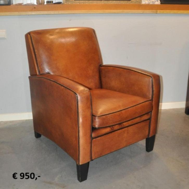 Schapenleren Art Deco meubels, Antiek en Kunst, Antiek | Meubels | Stoelen en Sofa's, Ophalen of Verzenden
