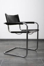 S34 buisframe stoelen van Jox interni in zwart leer, Huis en Inrichting, Vijf, Zes of meer stoelen, Gebruikt, Metaal, Ophalen of Verzenden