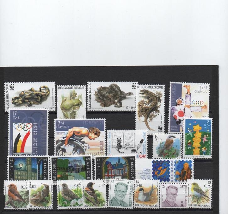 België volledige jaren 2000-2001-2002, Postzegels en Munten, Postzegels | Europa | België, Postfris, Orginele gom, Overig, Zonder envelop