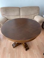 Table Anglaise pliante,ronde en bois massif., Bois, Utilisé