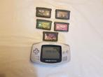 Game Boy Advance en 5 spellen, Games en Spelcomputers, Spelcomputers | Nintendo Game Boy, Ophalen of Verzenden, Gebruikt, Game Boy Advance