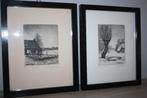 2 oude etsen , Emiel De Cooman , 1971,1984 beperkte oplage, Eau-forte, Enlèvement ou Envoi, 1950 - 1999, Paysage
