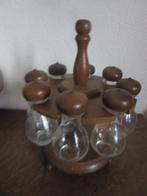 kruidencaroussel in hout met 8 lege kruidenpotjes, Huis en Inrichting, Ophalen of Verzenden, Zo goed als nieuw, Overige typen