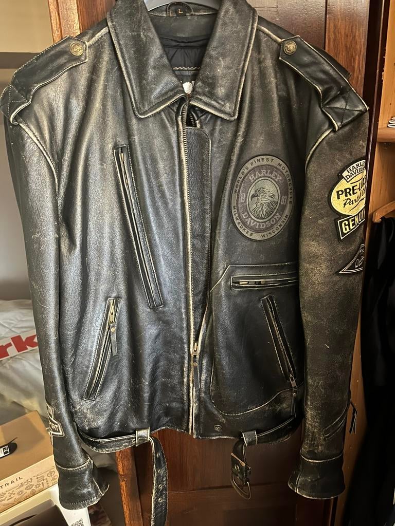 Lederen Harley Davidson motor jas., Ophalen, Zo goed als nieuw