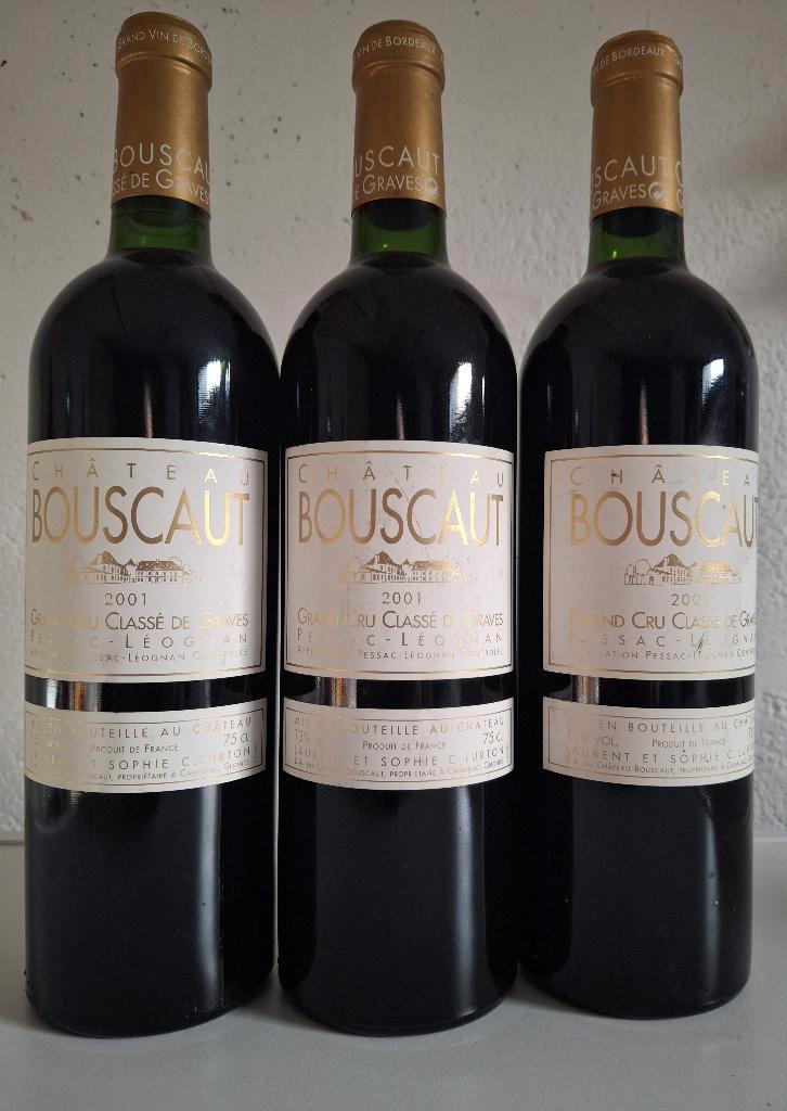 3 Château Bouscaut Grand Cru Classé Pessac-Léognan 2001, Verzamelen, Wijnen, Rode wijn, Frankrijk, Vol, Ophalen