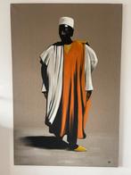 Beau tableau gouache sur lin 147/96, Enlèvement