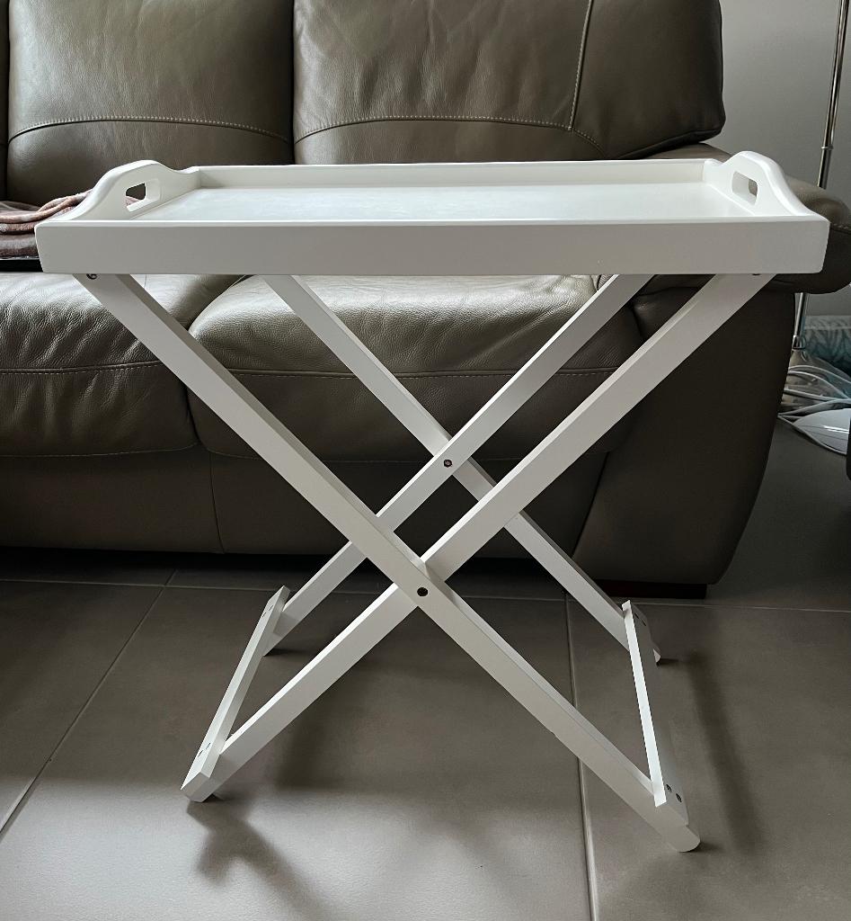 Dienblad op voet, Ophalen, Zo goed als nieuw, Rechthoekig, Hout