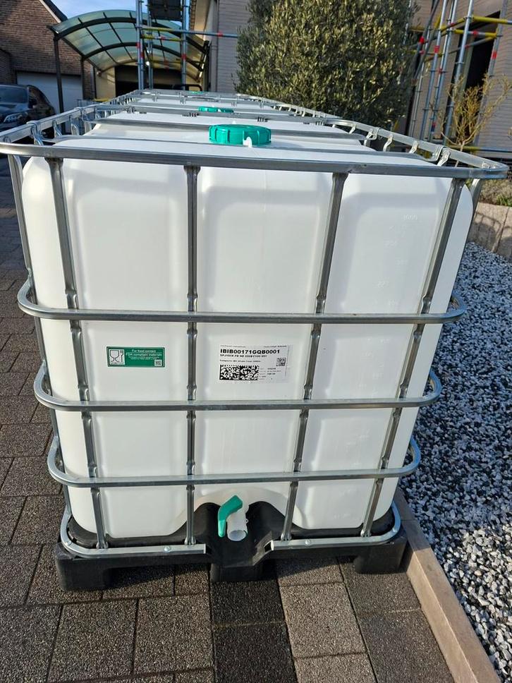 Ibc container, regenton, watervat 1000 liter, Tuin en Terras, Regentonnen, Zo goed als nieuw, Kunststof, Ophalen
